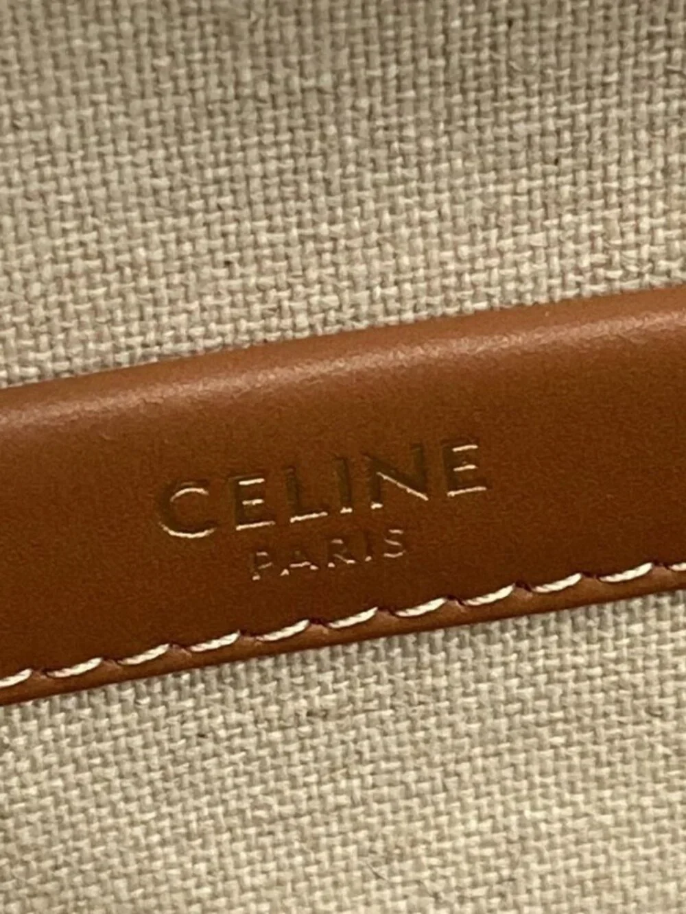 CELINE Small Hippopotamus 199162FEE.02BG White Gray Brown Textile Calf Skin - Picture 12 of 15